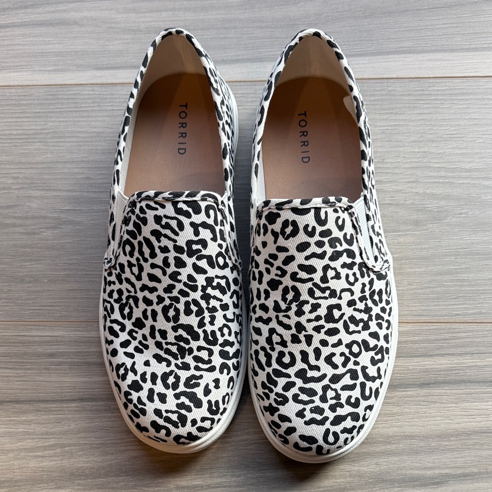 Torrid Women's Black and White Leopard Print Sneakers Size 9.5WW - Picture 1 of 7